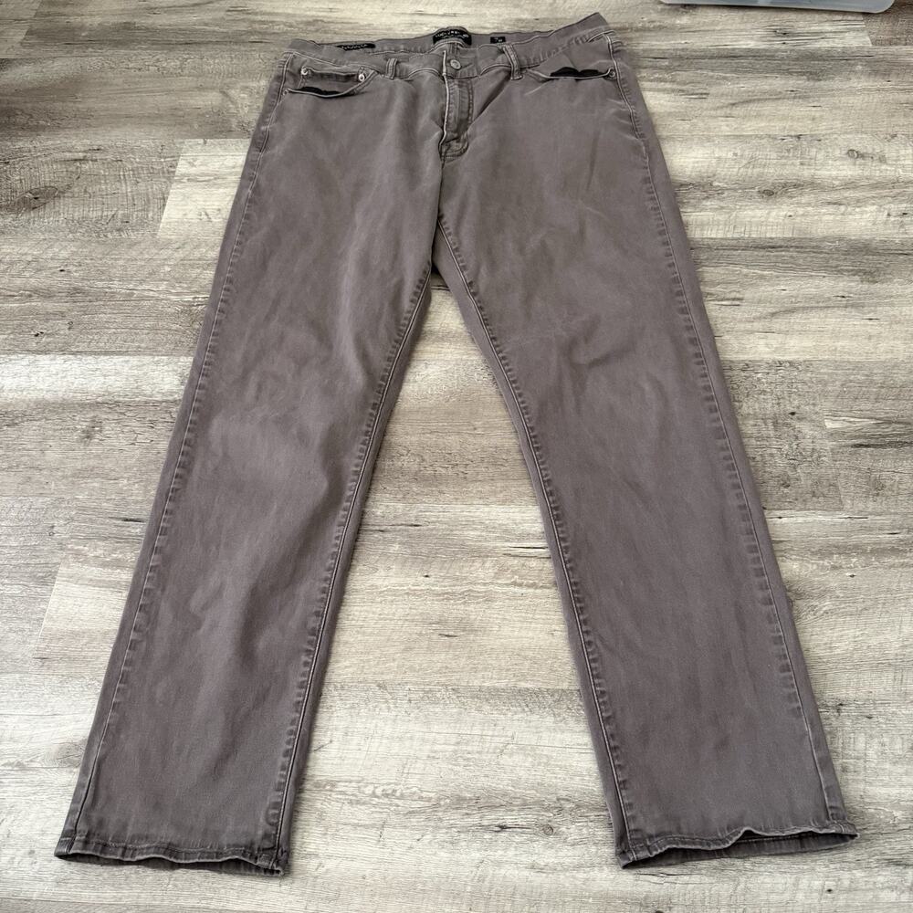 LUCKY Brand 410 Athletic Slim Jeans Mens 38x32 Gray Black Denim Stretch Pants